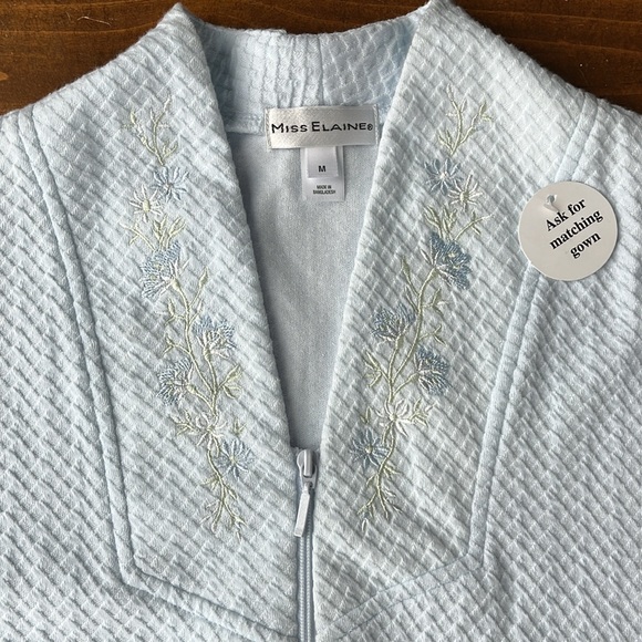 Miss Elaine Short Sleeve Knit Robe Sz M - Picture 2 of 13